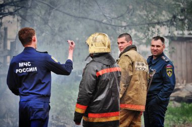 Barnaul, Rusya - 24 Mayıs 2019. Arkasında Rusça 