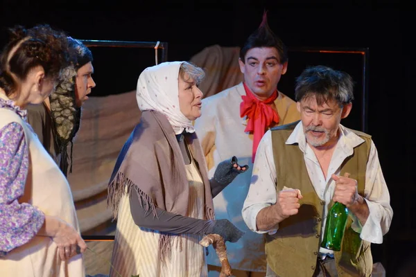 Barnaul Rusia Agosto 2019 Actores Teatrales Ensayo Obra Una Historia — Foto de Stock