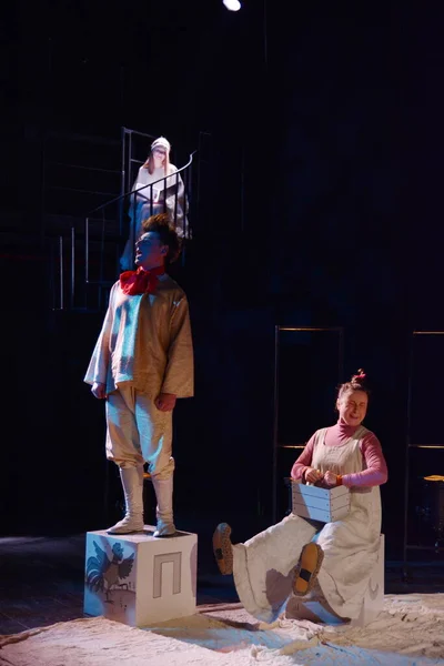 Barnaul Russie Août 2019 Acteurs Théâtre Répétition Pièce Une Histoire — Photo