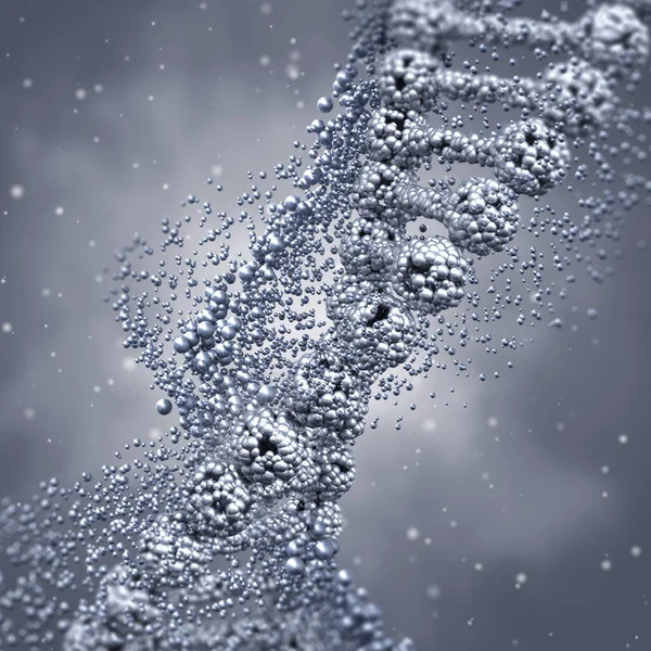 Kette Dna Code Auf Blauem Hintergrund Medizinischer Hintergrund Innovationskonzept Rendering — Stockfoto