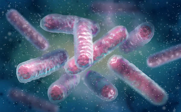 医学的背景 病原体サルモネラを含む腸内細菌 大腸菌 ペスト菌 プロテオバクテリア グラム陰性 3Dレンダリング — ストック写真