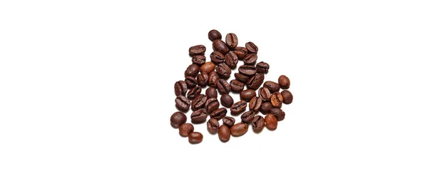 Coffee Beans Isolated White Background Roasted Coffee Beans — Stock Photo, Image