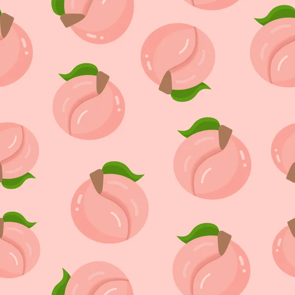 桃の実のシームレスなパターンデザイン — ストックベクタ