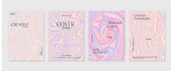 Sammlung Von Cover Vorlagen Holographischen Design Anwendbar Auf Broschüren Cover — Stockvektor