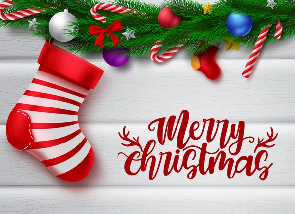 Joyeux Noël Saluant Fond Bannière Vectorielle Joyeux Texte Noël Dans — Image vectorielle