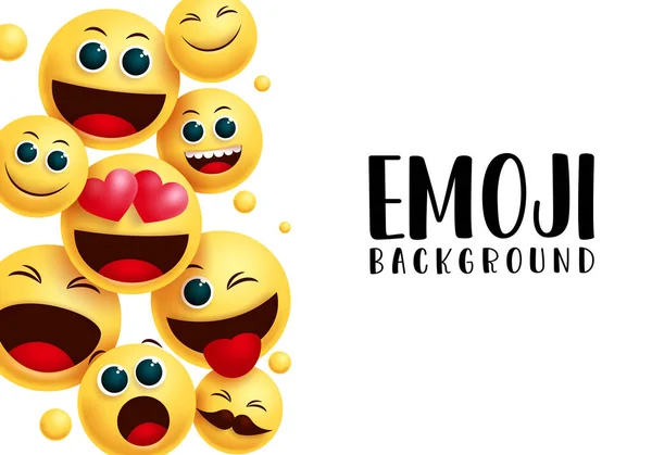 Modelo Vetor Fundo Smiley Emoji Emoji Texto Fundo Branco Espaço —  Vetores de Stock