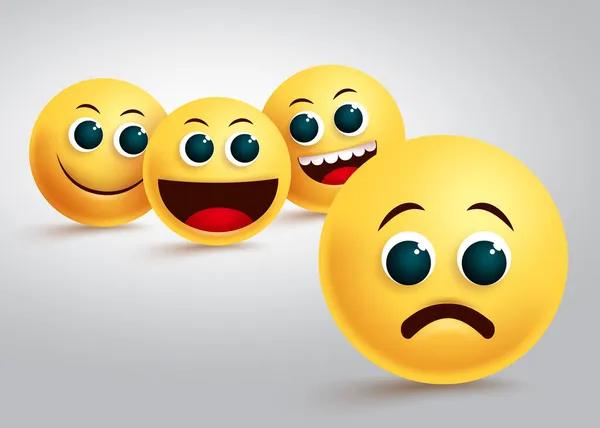 Emoji Roddel Discriminatie Vector Concept Emojis Roddelen Pesten Achter Met — Stockvector