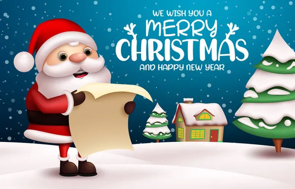 Рождественский Векторный Дизайн Баннера Санта Клауса Веселый Текст Символом Санта — стоковый вектор