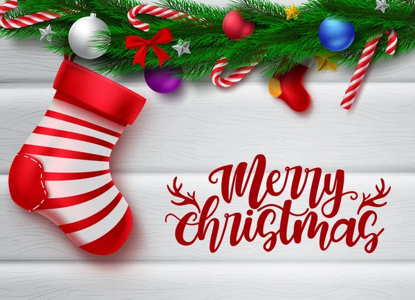 Merry Christmas Greeting Vector Banner Background Merry Christmas Text Empty — Stock Vector