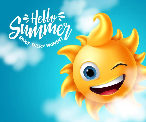 Summer Vector Banner Design Hello Summer Enjoy Every Moment Text — Stock Vector