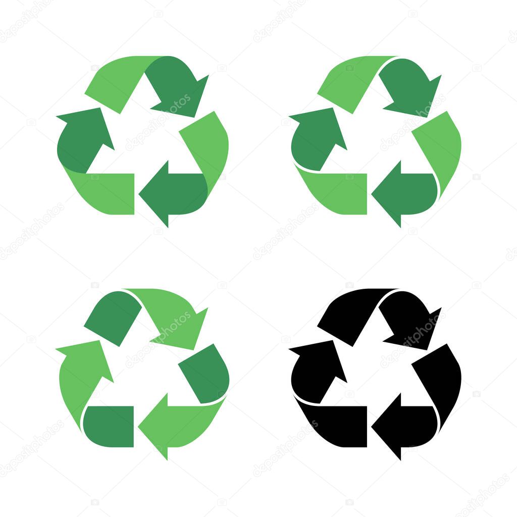 Recycle icon vector isolated on white background