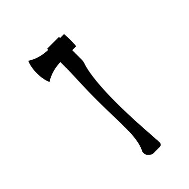 Ax vektörü. Beyaz arkaplanda eksen silueti izole edildi.