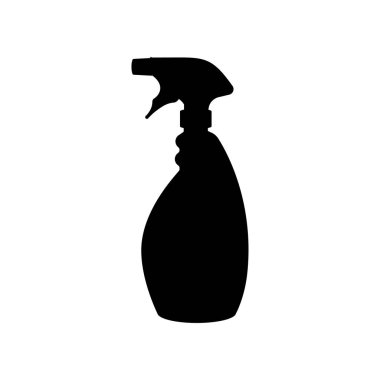 Beyaz arka planda izole edilmiş temizlik spreyi silueti. vektör sprey şişesi.