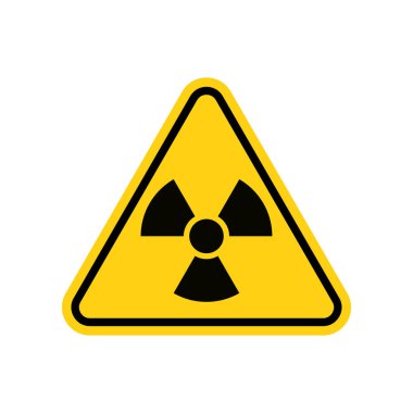 radyasyon uyarı işareti olarak izole beyaz arka plan