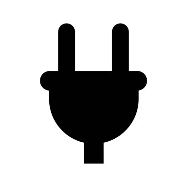 Elektrik prizi simgesi beyaz arkaplanda izole edildi. Vektör resim silueti.