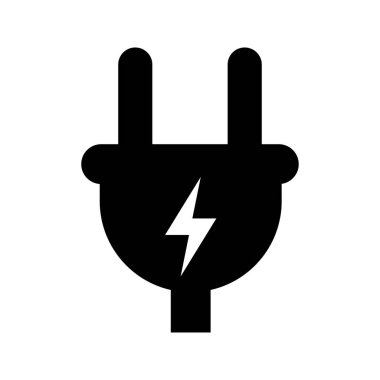 Elektrik prizi simgesi beyaz arkaplanda izole edildi. Vektör resim silueti.