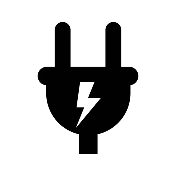 Иконка Электрической Розетки Изолирована Белом Фоне Силуэт Векторного Изображения — стоковый вектор