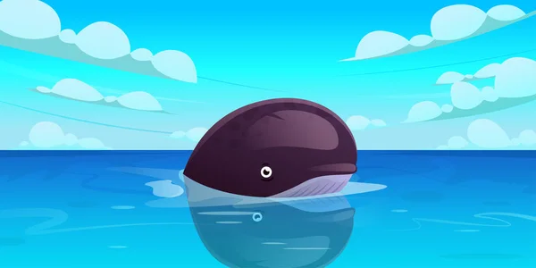 Ilustrace Velryby Moři Modré Obloze — Stockový vektor
