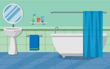 Vektör banyo. banyo iç tasarımı.