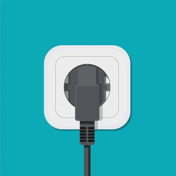 Illustration Electric Socket Cable Plugged Vector — Vettoriale Stock