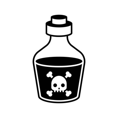 Zehirli şişe simgesi beyaz arkaplanda izole edildi