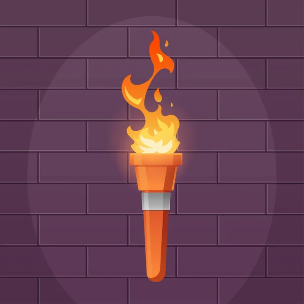 Torch Wall Game Art Vector Background Image — Stockvektor