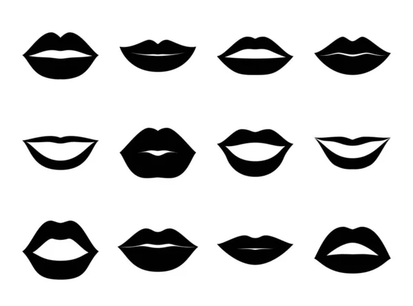 Lips Vector Illustratiron Isolato Sfondo Bianco — Vettoriale Stock