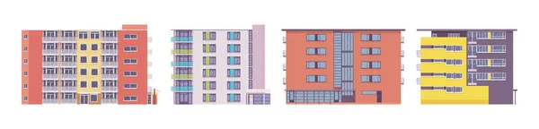 Condominio conjunto de edificios múltiples, apartamentos o casas de propiedad individual — Archivo Imágenes Vectoriales