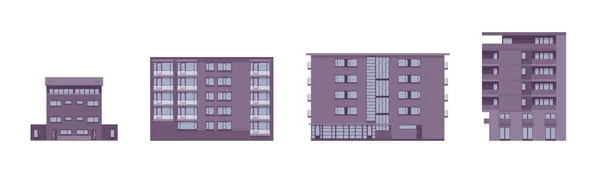 Nowoczesny apartament z zabudową wolnostojącą, architektura urbanistyczna — Wektor stockowy