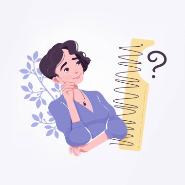 Ofis kızı, genç sekreter ya da iş kadını problem çözme düşüncesi