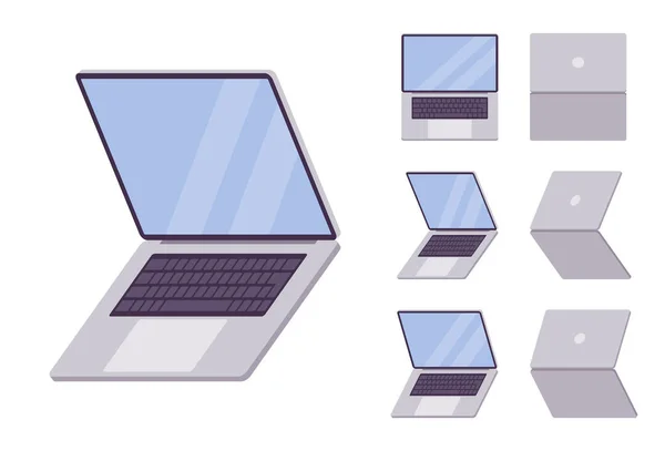Zakelijke laptop drijvende, notebook computer, kleine draagbare gadget — Stockvector