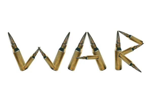 War Word Bullets White Background — Stock Photo, Image