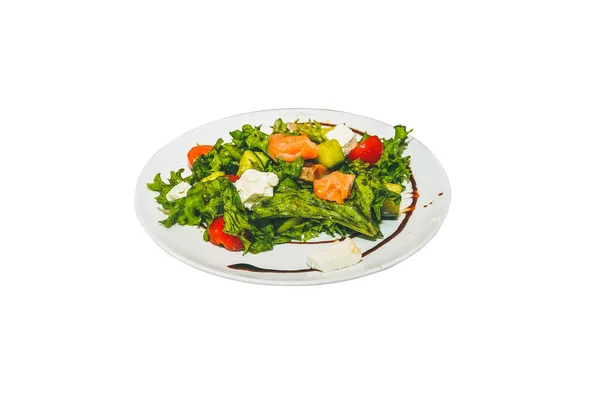 Salad Plate Isolated White Background — Zdjęcie stockowe