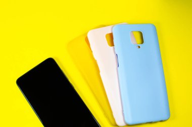 Different colorful silicone cases for the smartphone. Choose your style on this day. Be bright and modern.