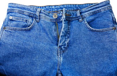 Old vintage Blue hipster jeans. Denim Cloth texture background. Natural fabrics textile.