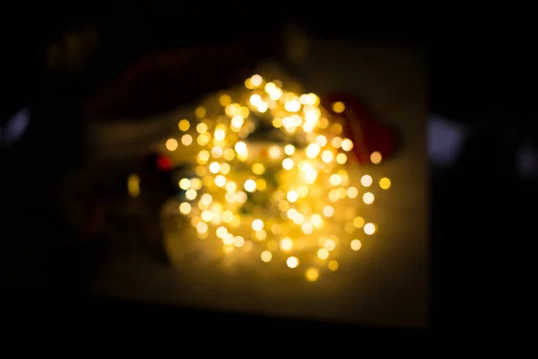 Bulanık Işık Fotoğrafı Soyut Tatil Geçmişi Bokeh Etkisi Noel Işıkları — Stok fotoğraf