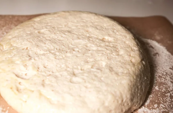 Pasta Lievito Sul Tavolo Concetto Cottura Idee Cucina Cibo Fatto — Foto Stock