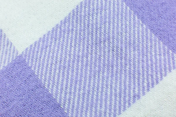 Checkered Cloth Texture Purple White Squares Textile Natural Fabrics Background — Zdjęcie stockowe