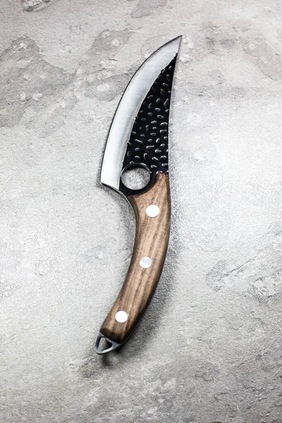 Большой Кухонный Нож Деревянной Ручкой — стоковое фото