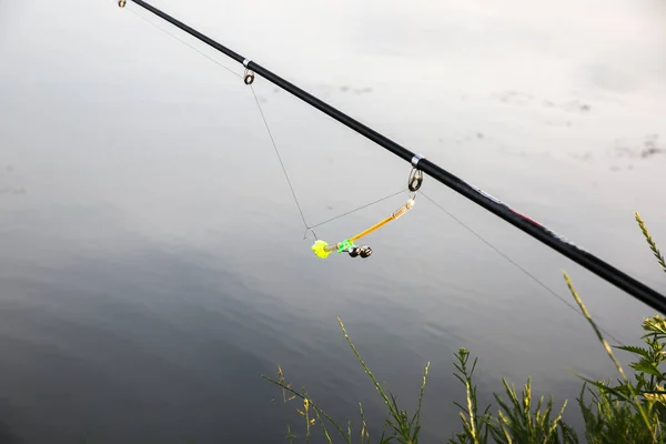 Fishing Rods Lake Hobby Outdoors Catching Fish Nature Poles — Fotografia de Stock