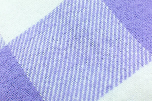 Textur Aus Kariertem Stoff Lila Und Weiße Quadrate Auf Textilien — Stockfoto