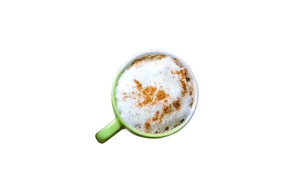 Coffee Cup Isolated White Background Cappuccino Foam — Fotografia de Stock