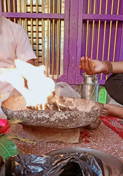 Indiánské Kultuře Lidé Uctívají Oheň Jako Pána — Stock fotografie
