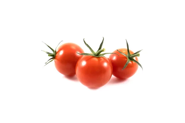 Foto Von Drei Roten Tomaten Auf Weißem Hintergrund — Stockfoto