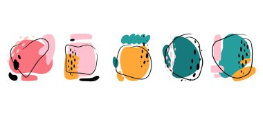 Metni kopyalamak için alanı olan, asgari modayı yakalayan, soyut yaratıcı arka planların vektör kümesi. Sosyal medya hikayeleri ve blog yazarları için şablonlar tasarla.