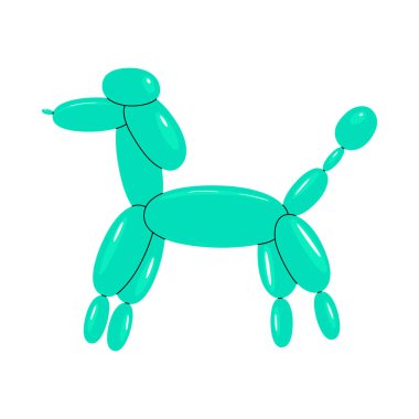 Beyaz arka planda izole edilmiş kaniş şeklindeki bir balonun düz vektör çizimi.