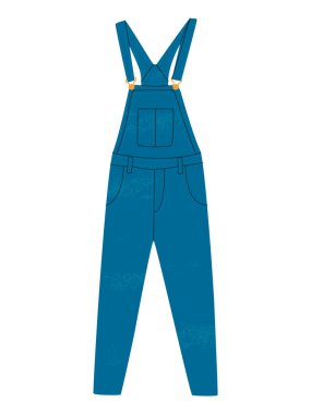 Kot pantolon giysisinin düz vektör çizimi. Moda bir gardırop parçası. Beyaz arka planda izole edilmiş modern sokak kıyafetleri.