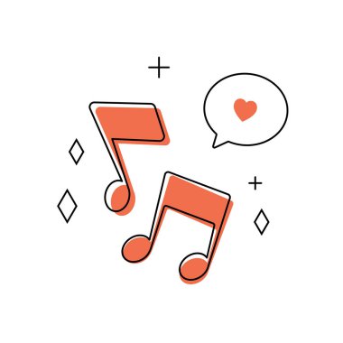 Müzik notası simgesi. vektör illüstrasyonu