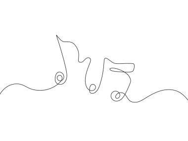 Bir satır nota çizimi. vektör illüstrasyonu