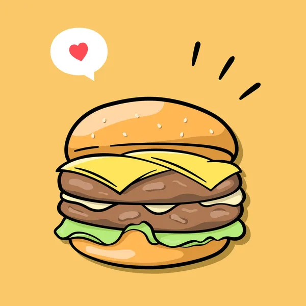 Милый Дизайн Гамбургеров Векторная Иллюстрация — стоковый вектор